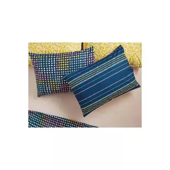 Хлопковая двухсекционная наволочка Daisy Patchwork 50x70 см, темно-синяя