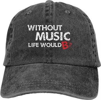 Хлопковая джинсовая кепка без музыки Life Does B с принтом бейсбольная кепка для папы Классическая регулируемая спортивная кепка унисекс для женщин One Size