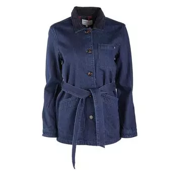 Хлопковая джинсовая куртка Delos с поясом Женское LA PETITE ETOILE S темно-синий