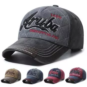 Хлопковая джинсовая стерео бейсболка с английской буквой и вышивкой для мужчин и женщин, солнцезащитная кепка серый/чёрный