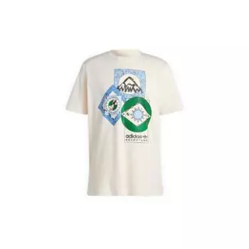 Хлопковая футболка Adidas Originals Trefoil Peak с принтом, мужские топы, белая IC2335 S