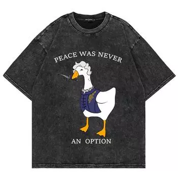 Хлопковая футболка Astarion Goostarion Аниме Мужская Смешная Ретро Футболка Гусь Унисекс Оверсайз Винтажная С Минеральной Стиркой Футболки S