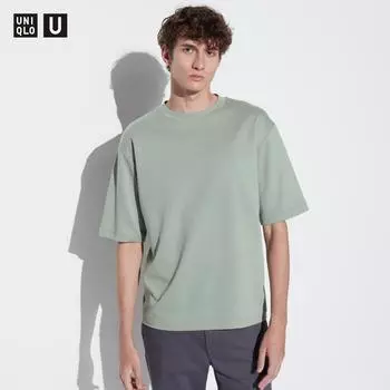 Uniqlo Japan Air Rhythm Хлопковая футболка большого размера с рукавами 5 минут 00 WHITE/XS