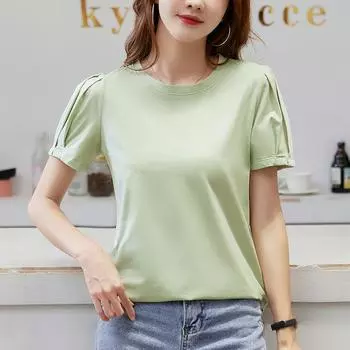 Хлопковая футболка большого размера, женская футболка Harajuku, базовые свободные футболки с короткими рукавами, мягкие женские однотонные топы, зеленый летний джемпер M розовый