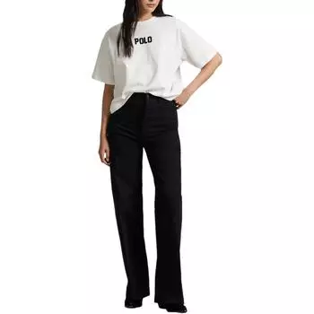 Хлопковая футболка джерси с логотипом Polo Ralph Lauren, женская, белая, WMPOKNINCU21174-100 XS
