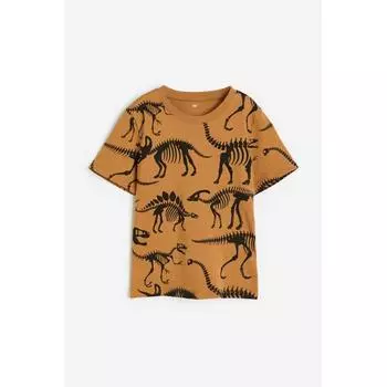 Хлопковая футболка HM Коричневые кости динозавра