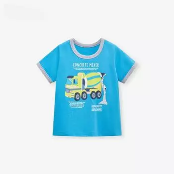 Хлопковая футболка, летняя хлопковая футболка для мальчиков, детский топ с героями мультфильмов, футболка с короткими рукавами для детей 90cm