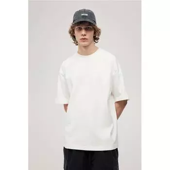 Хлопковая футболка оверсайз HM, белая