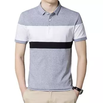 Хлопковая футболка с короткими рукавами, рубашка поло, мужская летняя футболка с короткими рукавами и лацканами, тонкая футболка XL белый