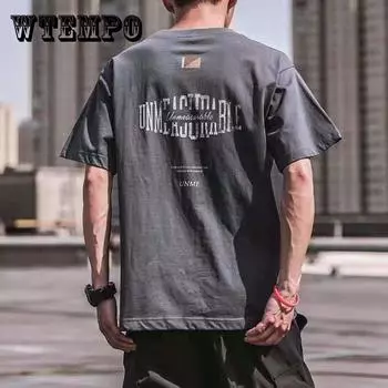 Хлопковая футболка с короткими рукавами в стиле ретро, мужская летняя новая свободная футболка с половиной рукавов XXXXL