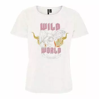Хлопковая футболка с круглым вырезом и принтом из 100% хлопка VERO MODA XS чёрный
