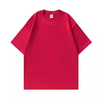 Хлопковая футболка с круглым вырезом, средней длины, с короткими рукавами, женская, летняя, новая, свободного кроя, модная, с рукавами-плечиками, однотонный топ S розы красного