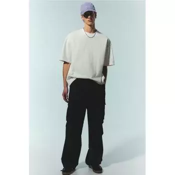 Хлопковая футболка свободного покроя HM, белая XS