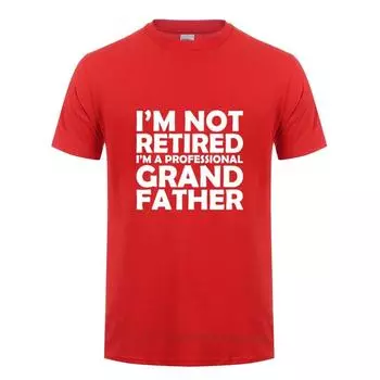 Хлопковая футболка «Я не пенсионер, я профессиональный дедушка», футболка, подарок на день отца, забавный подарок на день рождения, хлопковые топы S красный
