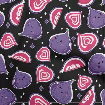 Хлопковая гибкая черная ткань oneOone, азиатская ткань Kawaii для шитья, ремесленная ткань с принтом в ярдах, 40 дюймов 42 Inch Wide - Cotton Cambric аметист