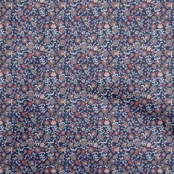 Хлопковая гибкая синяя ткань oneOone, азиатская ткань сюзани для шитья, печатная ремесленная ткань в ярдах, 40 дюймов 42 Inch Wide - Viscose Chiffon чёрный