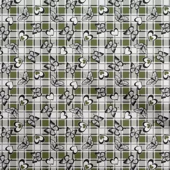 Хлопковая гибкая зеленая ткань oneOone в клетку с сердечками и швейный материал Ткань с принтом в ярдах 40 дюймов 42 Inch Wide - Viscose Chiffon чёрный