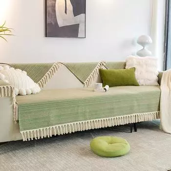 Хлопковая и льняная диванная подушка на четыре сезона, универсальная нескользящая простая холщовая подушка в полоску с рукавами, ткань в скандинавском стиле 70*70cm