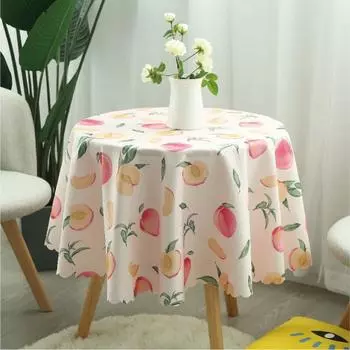 Хлопковая и льняная маленькая свежая скатерть, бытовая минималистичная круглая скатерть для ресторана, маленький круглый стол, тканевый коврик для стола Diameter 90cm