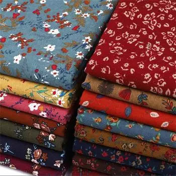 Хлопковая и льняная набивная ткань Ткань Богемная одежда Скатерть Стиль ретро Износостойкая и долговечная Штора Этнический стиль Красивый цвет 100*145cm