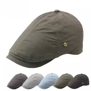 Хлопковая и льняная однотонная шестисекционная мужская кепка в стиле ретро с медной пряжкой, берет, женская простая шляпа от солнца Adjustable небесно-голубой