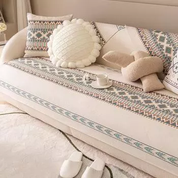 Хлопковая и льняная подушка для дивана, нескользящий высококачественный чехол для дивана, простой утолщенный чехол для подушки, универсальный чехол на четыре сезона 65*70cm