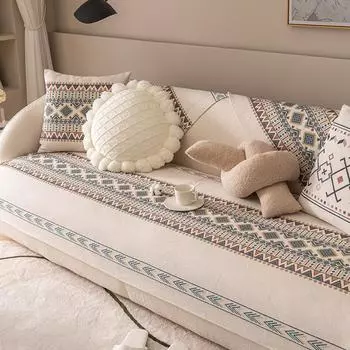 Хлопковая и льняная подушка для дивана Four Seasons, универсальная ветрозащитная спинка, чехол для полотенца, нескользящий чехол для дивана, полотенце 65*70cm