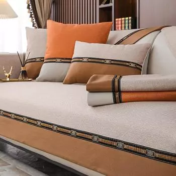 Хлопковая и льняная подушка для дивана Four Seasons, универсальная современная простая нескользящая подушка, льняная высококачественная ткань для дивана, полотенце 70*70