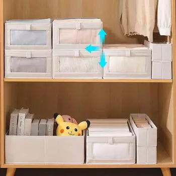 Хлопковая и льняная ткань может просвечивать сквозь домашнюю одежду, ящик для сортировки брюк, многослойный гардероб и разделенный ящик для хранения 1-5 Cells