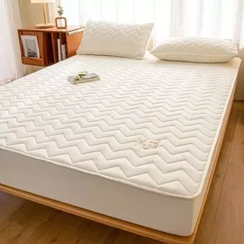 Хлопковая и утолщенная новая стеганая простыня из соевых бобов, покрывало для кровати, которое можно стирать в машине, защита для матраса 90cmx200cm