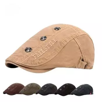 Хлопковая кепка Forward для мужчин и женщин, шляпа с утиным язычком, литературная молодежная ретро-берет, мужская солнцезащитная шляпа M56-58cm тёмно-синий