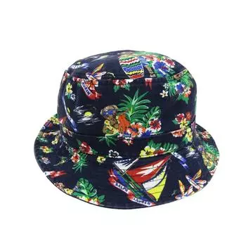 Хлопковая кепка-панама с принтом Ralph Polo Bear Aloha (Поло Лорен) Мужские Женские 0108982-SM-BRWNPRNT [Товар]