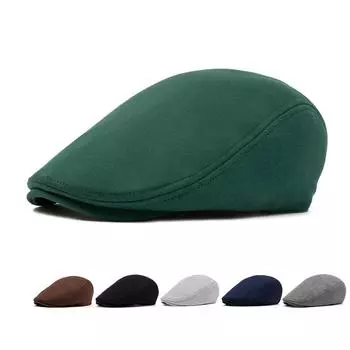 Хлопковая кепка с большой окружностью головы для мужчин и женщин, осенне-зимняя теплая кепка-берет, однотонный берет, британская кепка газетчика армия зеленый