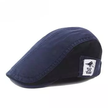 Хлопковая кепка с козырьком для мужчин и женщин, берет для колледжа, шляпа Wind Forward, популярная шляпа для внешней торговли, шляпа для людей среднего и пожилого возраста Adjustable тёмно-синий