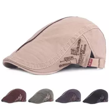 Хлопковая кепка с утиным язычком для мужчин и женщин, ретро-берет, оптовая продажа, весенне-летняя дорожная кепка с утиным язычком, мужская кепка M56-58cm тёмно-синий