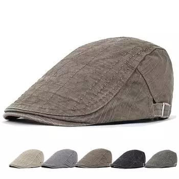 Хлопковая кепка вперед для мужчин среднего и пожилого возраста с вышивкой, весна-лето, солнцезащитная шляпа от солнца, британский берет, фуражка хаки