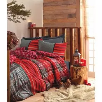 Хлопковая коробка Мужской Ranforce Двойной пододеяльник Санта-Серый