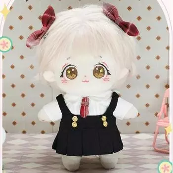 Хлопковая кукольная одежда Mochadoll 20 см, школьная форма, комплект из 4 предметов, белый и черный