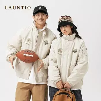 Хлопковая куртка для мужских зимних пар, значок с защитой от брызг, воротник-стойка, мужская хлопковая куртка в студенческом стиле M