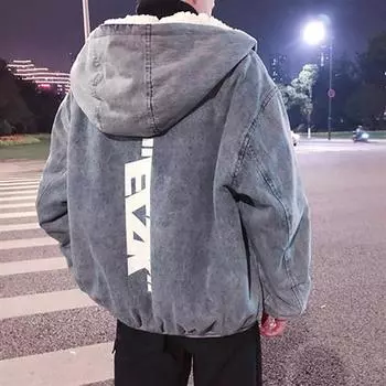 Хлопковая куртка из овечьей шерсти, мужская бархатная толстая джинсовая хлопковая куртка, осенне-зимняя куртка, стеганая куртка, теплая верхняя одежда M