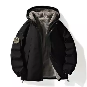 Хлопковая куртка, мужское пальто, рабочая одежда, с капюшоном, осень и зима с толстой бархатной застежкой 8XL белый