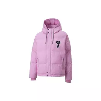 Хлопковая куртка Puma x Amiparis Heart Logo на молнии с капюшоном Верхняя одежда унисекс Светло-фиолетовый 535991-88 XL