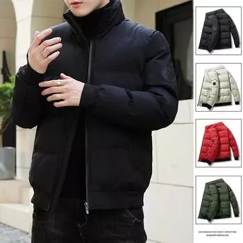 Хлопковая куртка с воротником-стойкой для мужчин, осенняя и зимняя верхняя одежда, новая тенденция, утепленная теплая пуховая хлопковая мужская одежда, модная брендовая хлопковая куртка 5XL