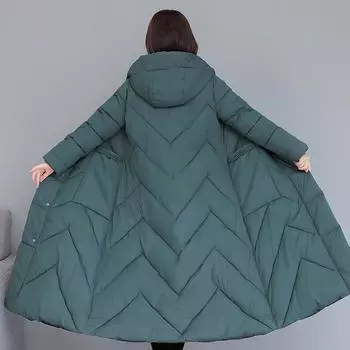 Хлопковая куртка выше колена, женская зимняя куртка средней длины, новая большая хлопковая куртка для сестры M красный