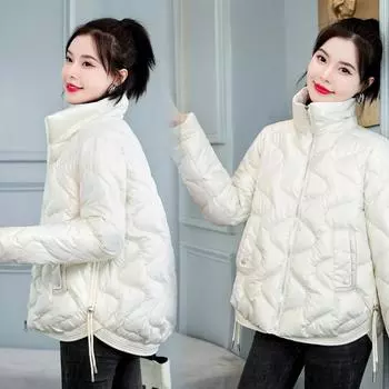 Хлопковая куртка Женская зимняя куртка Теплая утолщенная хлопковая куртка M белый