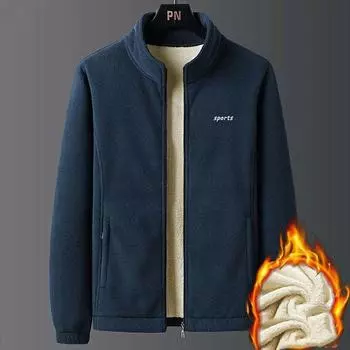 Хлопковая куртка зимняя мужская стеганая куртка флисовое шерстяное пальто мужское бархатное повседневное мужское плюшевое пальто XXXXXL чёрный