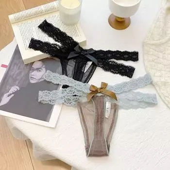 Хлопковая ластовица, кружевные трусики-стринги, низкая посадка, прозрачные трусы, кружевные сетчатые стринги, женские L