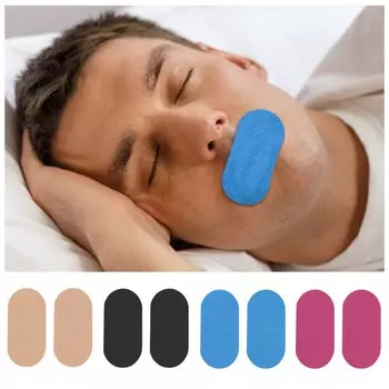 Хлопковая лента против храпа, носовое дыхание, улучшение сна, наклейки с закрытым ртом для путешествий синий