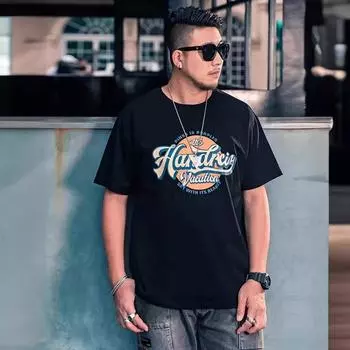 Хлопковая летняя новая мужская футболка большого размера с короткими рукавами, мужские свободные трендовые универсальные топы, боди для мужчин M
