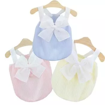 Хлопковая летняя одежда для собак для маленьких и средних собак, дышащее платье для собак, тонкий жилет для щенков, кошек, чихуахуа, йорков, одежда для домашних животных XS синий